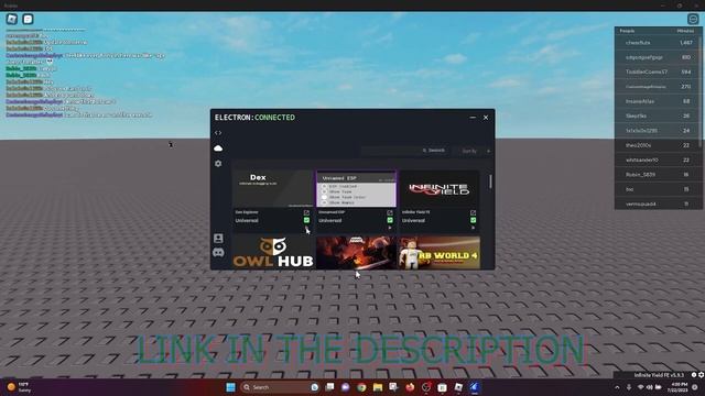 PRIVATE ROBLOX EXECUTOR | DOWNLOAD ELECTRON EXPLOIT | BYFRON BYPASS 2023 смотреть онлайн