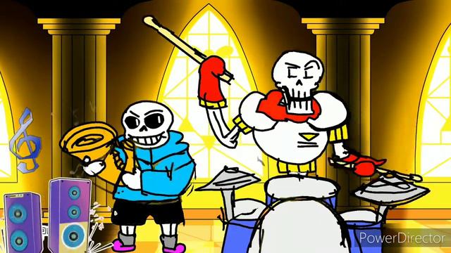 Sans and Papyrus Play music Bonetrousle Animation(by undertale music) смотреть онлайн