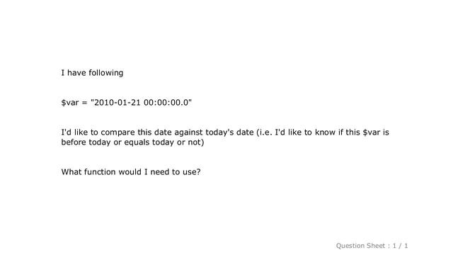 PHP : Compare given date with today смотреть онлайн