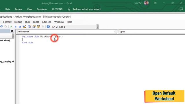 Open Default Worksheet | Excel VBA code | MsOffice Learning | រៀន Excel смотреть онлайн