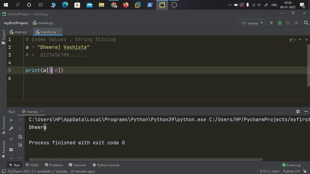 Slicing & Index Values in Python String | Index Value in String | String Slicing смотреть онлайн