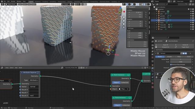 Easily create a building with Geometry Nodes in Blender like BIG Architecture's concepts смотреть онлайн