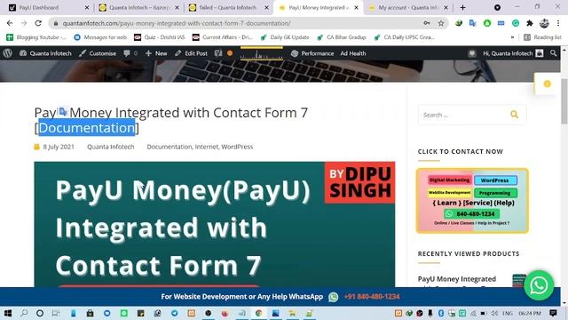 PayU (PayU Money) Integration with Contact Form 7 | WordPress | Payment Gateway Plugin | Dipu Singh смотреть онлайн