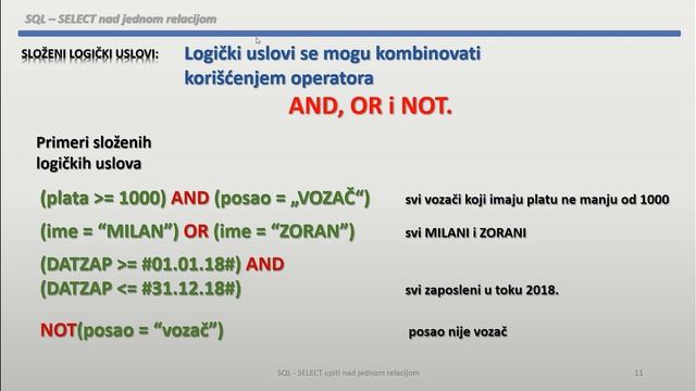 SQL Select nad jednom relacijom смотреть онлайн
