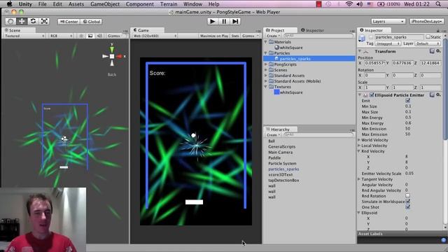 Unity tutorial (beginner) - Pong Game - How To Make Mobile Games (iphone and android) - part 6C смотреть онлайн