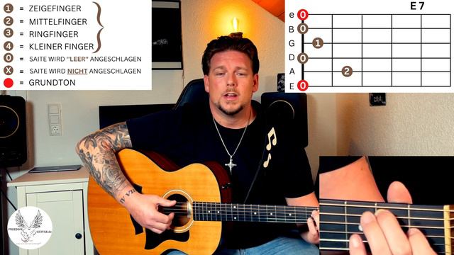 E7 Akkord auf der Gitarre greifen | 7er Akkorde Gitarre смотреть онлайн