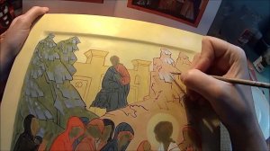 Пишем Икону Жен Мироносиц у Гроба Господня. Этап 1.Первый пробел.