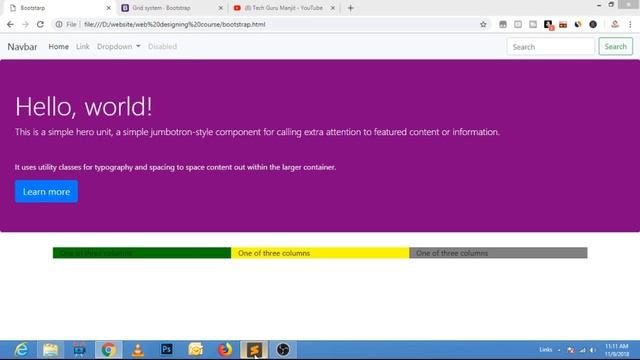 Bootstrap GRID System | Learn Web Designing with ME | Part - 20 Hindi смотреть онлайн