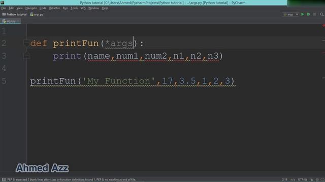 Python tutorial Parameters args смотреть онлайн