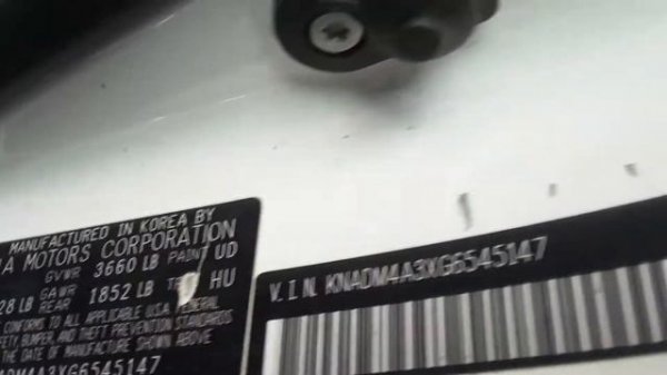 Kia Rio paint code Locations