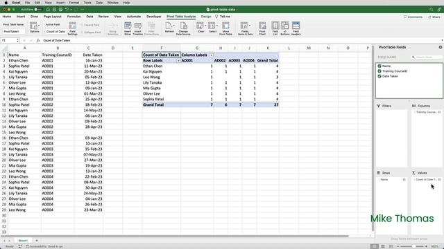 Excel: Pivot Table Hack - Display Actual Data Instead of Sum or Count смотреть онлайн