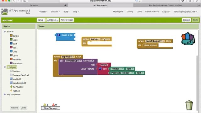 Login And Signup App Inventor 2 (Khmer)