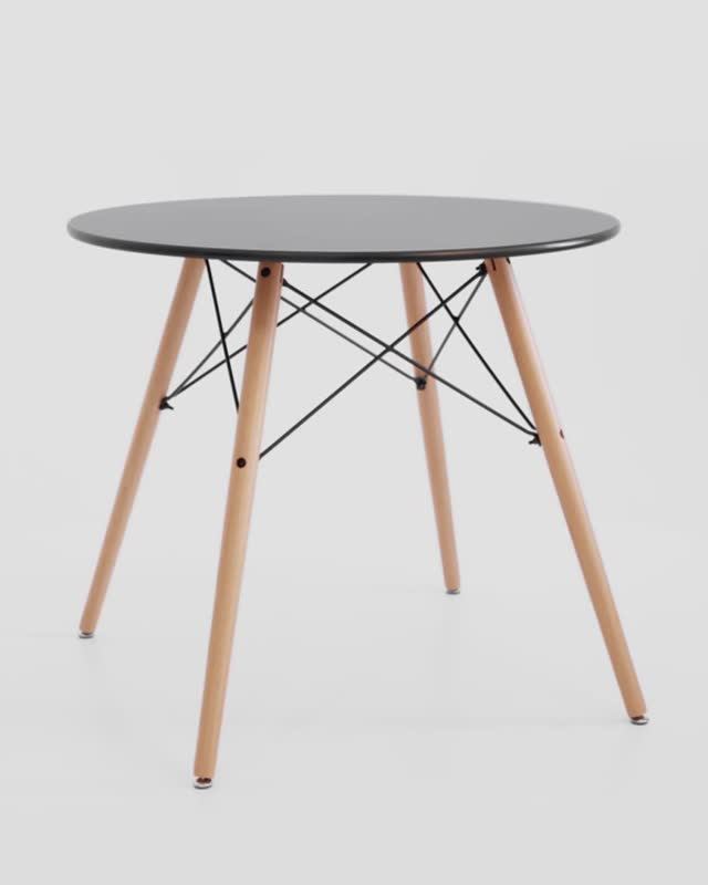 Стол DSW D80 черный. Стильный обеденный стол из коллекции DSW смотреть онлайн