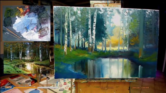 🎨 Aleksandr Grigorev / Herbst / Ölgemälde / Ruhige Fluss See Wald / Workshop смотреть онлайн
