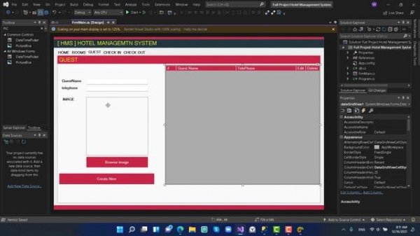 Hotel Management System  C# using SQL Server Part (1)