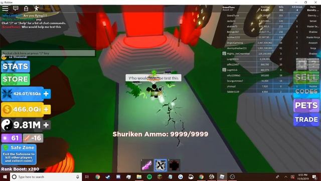 ROBLOX USEFUL NINJA LEGENDS INFINITE SHURIKEN AMMO SCRIPT 100% WORKING смотреть онлайн