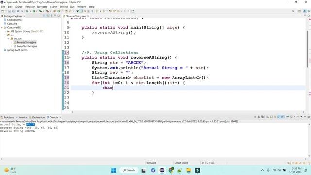 Reverse a string using collections with code example |Core java Coding interview Questions& Answers смотреть онлайн