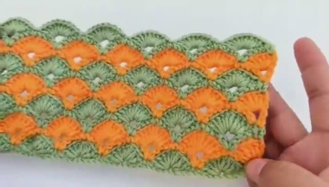 Ажурный, простой и красивый узор крючком - Веерочки смотреть онлайн