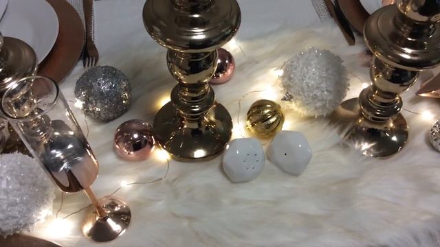 Rose Gold Winter Wonderland Holiday Tablescape смотреть онлайн