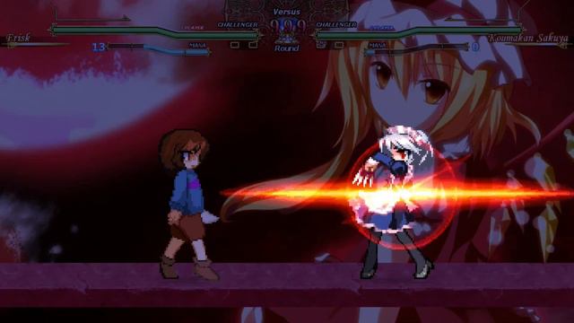 Frisk VS Sakuya Izayoi - Undertale VS Touhou Project - MUGEN