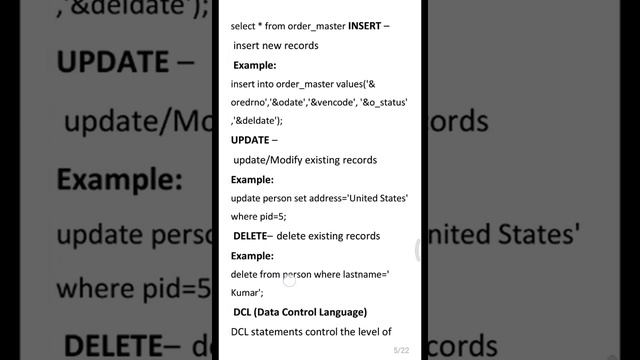 SQL / DDL , DCL , DML смотреть онлайн