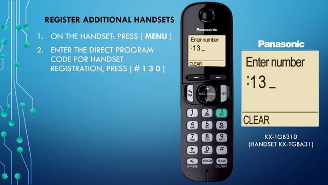 Panasonic - Telephones - KX-TGB310 - How to Register Additional Handsets. смотреть онлайн