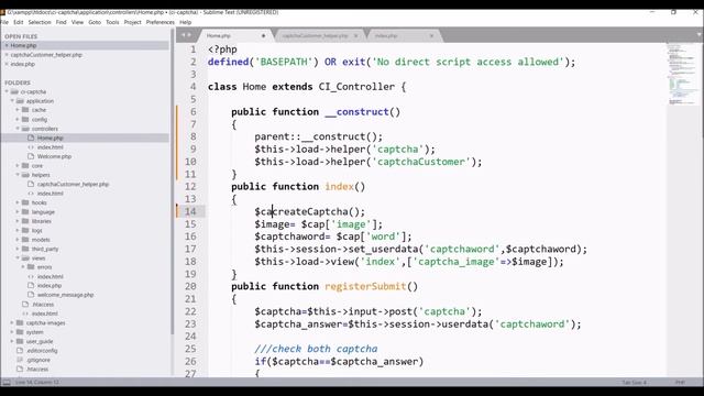 Create Helper for Captcha in CodeIgniter | Code Optimization | Part -3 смотреть онлайн