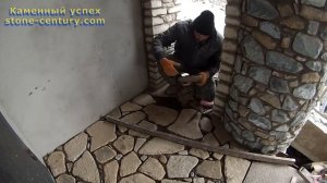 Укладка природного камня: площадка из песчаника