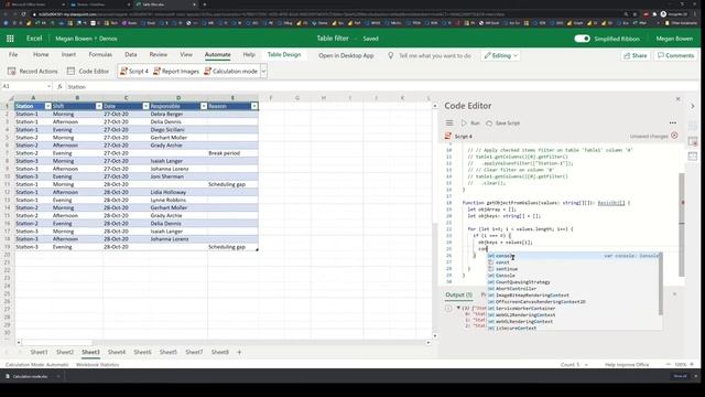 Excel Office Scripts: Use Filter on Table and get Visible Range as Objects смотреть онлайн