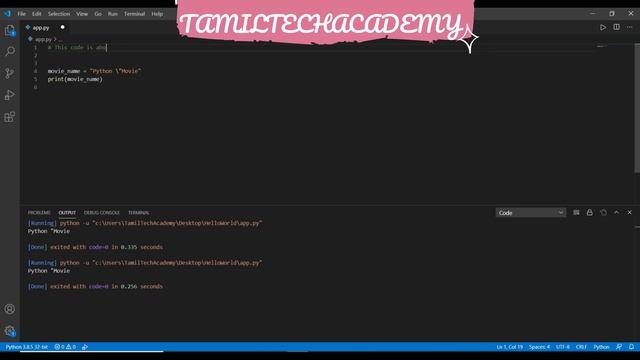 Escape Sequences | Python Tutorial - Python for Beginners [Full Course] in Tamil смотреть онлайн