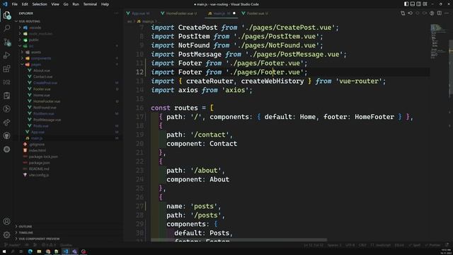 52. Named Views for adding different components in the router-view in Vue Router - Vue 3 смотреть онлайн