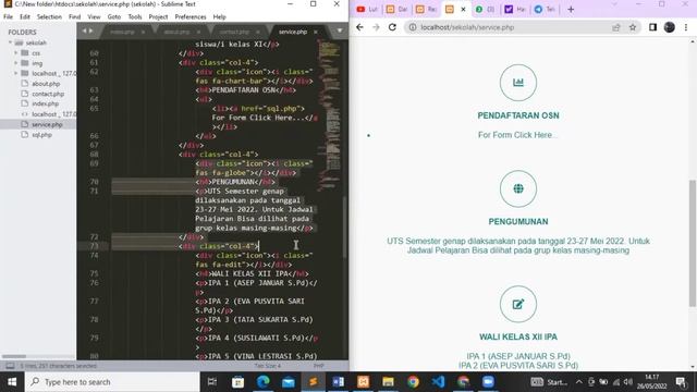 WEB SEKOLAH SEDERHANA (.html, .css, .php) смотреть онлайн