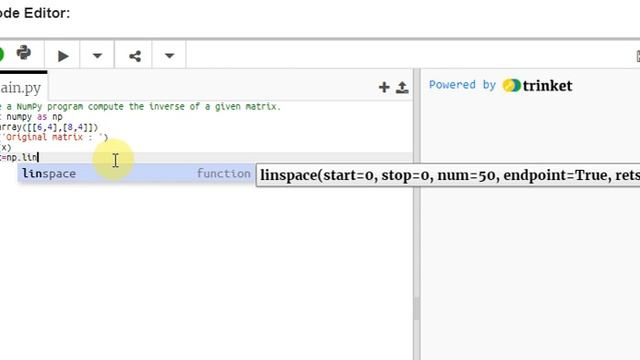 python program compute the inverse of a given matrix. смотреть онлайн