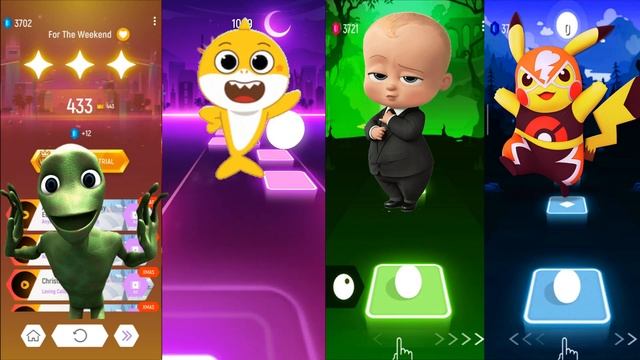 Tiles Hop Edm Rush - Alien Dance VS Baby Shark VS Baby Boss VS Pikachu смотреть онлайн