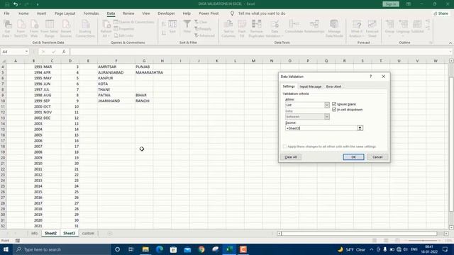how to use data validation in excel 2022 | myonlinecode смотреть онлайн