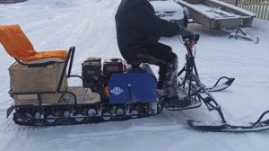 Мотобуксировщик Лидер 3Н 4Т 20АП Начало обкатки