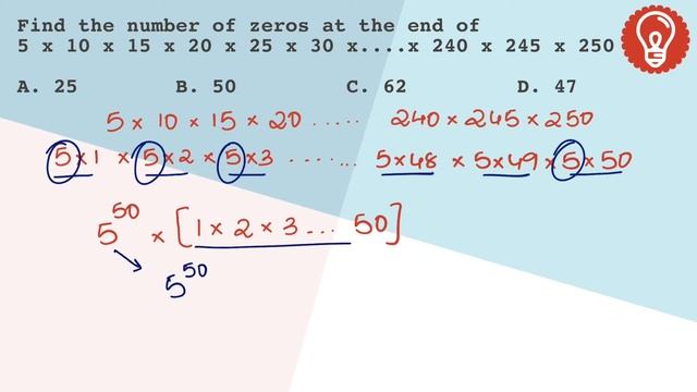 Find the number of zeros at the end of (5 x 10 x 15 x 20 x 25...240 x 245 x 250) | Number Systems смотреть онлайн