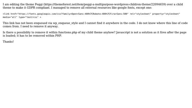 Wordpress: Remove Stylesheet by URL that has not been enqueued смотреть онлайн