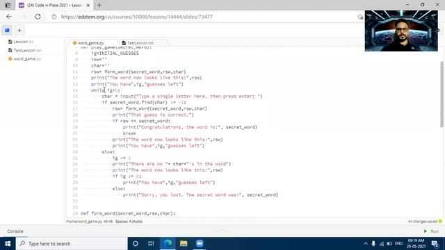 Guess the word with python @codeInPlace смотреть онлайн