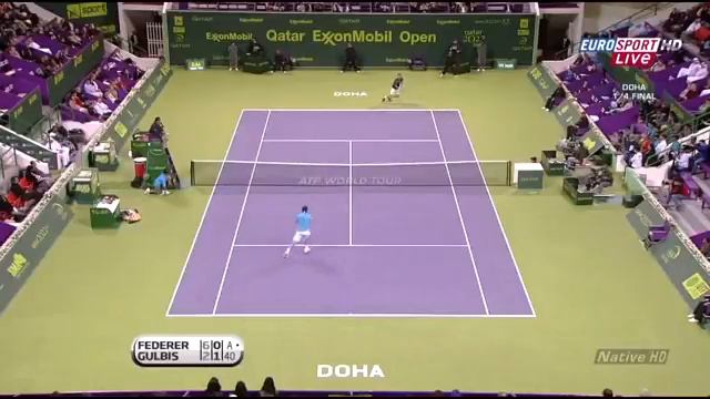 HD 50FPS Roger Fed R V Ernests Gulbis Doha 2010 QF Highlights HD смотреть онлайн