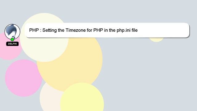 PHP : Setting the Timezone for PHP in the php.ini file смотреть онлайн
