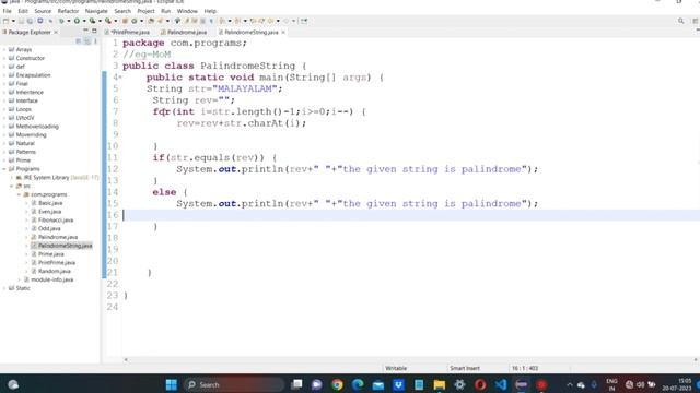 10 | Palindrome String and String Reverse | Core Java | Basic Programs | Telugu смотреть онлайн