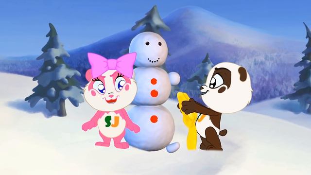 Panda Bo Builds A Snowman - Fun Animation For Kids