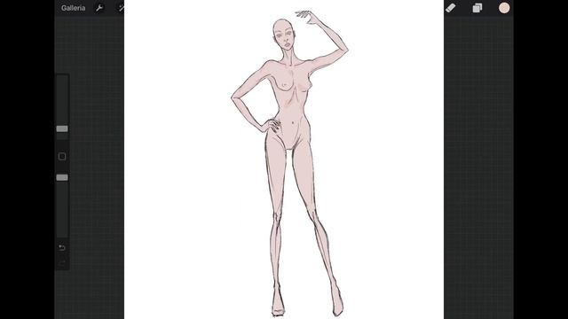Procreate: How to Draw a Figure Sketch, Color Body and Hair смотреть онлайн