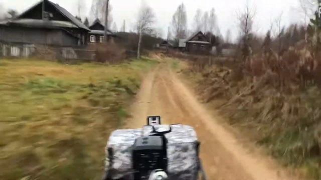 Первый заезд без снега на мотобуксировщике Мужик смотреть онлайн