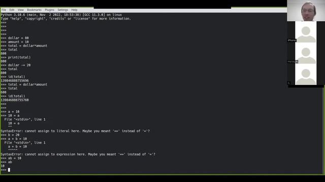 Python-mini| 2.1 - Переменные и типы данных смотреть онлайн