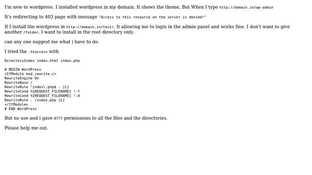 domain.in/wp-admin give the result to 403 Access to this resource on the server is denied! смотреть онлайн