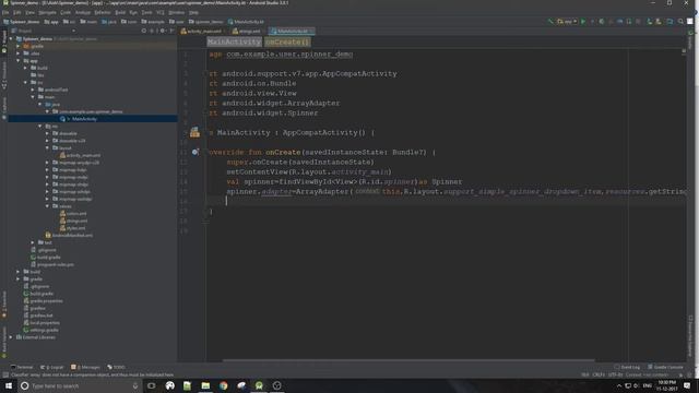 Spinner using Kotlin смотреть онлайн
