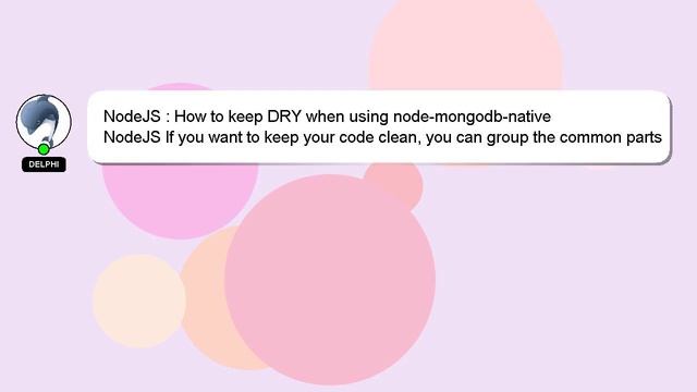 NodeJS : How to keep DRY when using node-mongodb-native смотреть онлайн