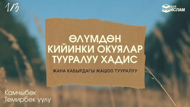 1. Өлүмдөн кийинки окуялар жана кабырдагы жашоо тууралуу хадис смотреть онлайн